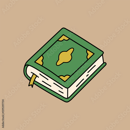 Wallpaper Mural Closed Green Al Quran with Bookmark Illustration for Reading and Education Torontodigital.ca
