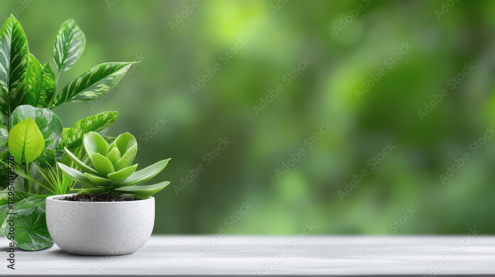 Beautiful green plant in a pot perfectly displayed for virtual gardening class and home decor inspiration Beautiful green plant in a pot perfectly displayed for virtual gardening class and home decor inspiration