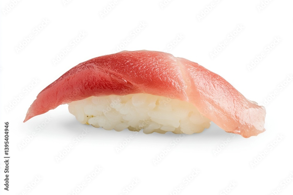 Tuna Nigiri Sushi Close-up Isolated on White Background, Fresh Seafood Tuna Nigiri Sushi Close-up Isolated on White Background, Fresh Seafood