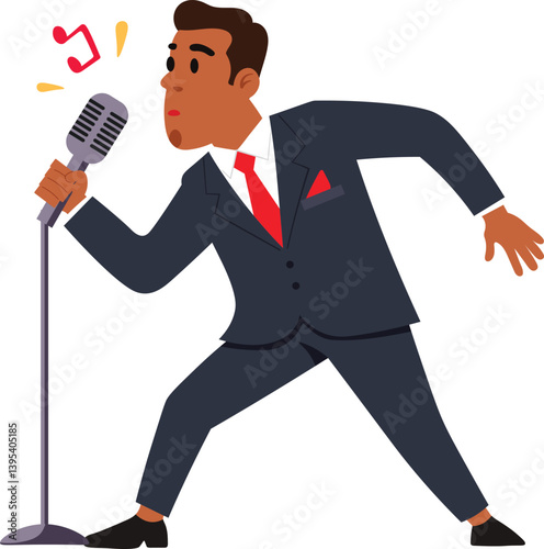 Jazz Singer Vocalist Wearing Suit