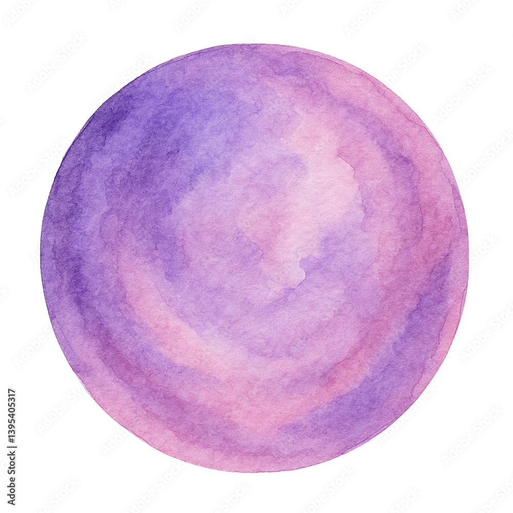 Watercolor Purple Circle Abstract Design Watercolor Purple Circle Abstract Design