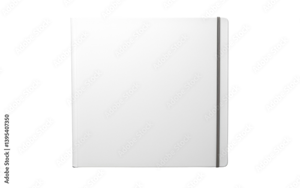 Blank white notebook perfect for journaling or note taking isolated against black background ready for your design or Blank white notebook perfect for journaling or note taking isolated against black background ready for your design or