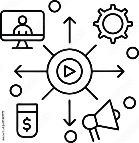 digital marketing vector element set