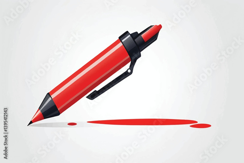 Red marker isolated on white