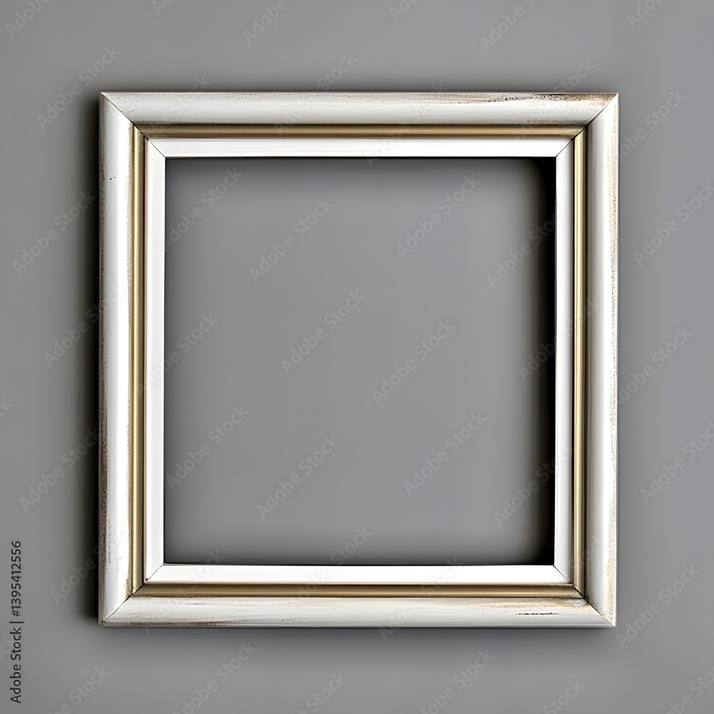 Elegant White and Gold Picture Frame Mockup