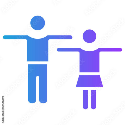 Children glyph gradient icon