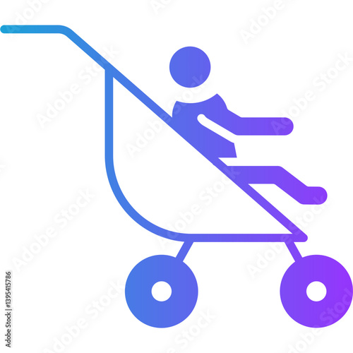 Child In A Stroller glyph gradient icon