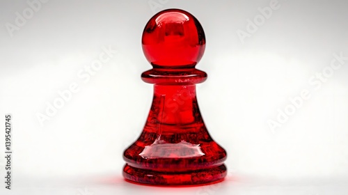 Red Glass Chess Pawn Strategy with Game, and Competition.