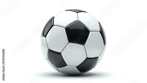 Wallpaper Mural A Classic Soccer Ball Isolated on a White Background, Perfect for Sports Designs, Football Themes, or Adding a Dynamic Touch to Creative Projects Celebrating the Game of Soccer Torontodigital.ca