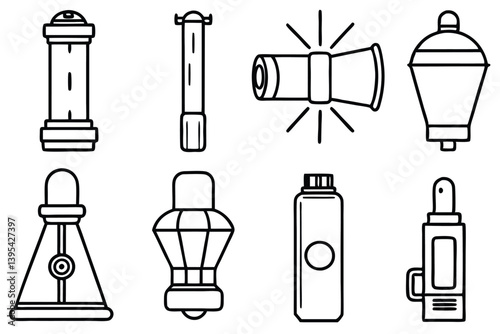 set of electric lamps