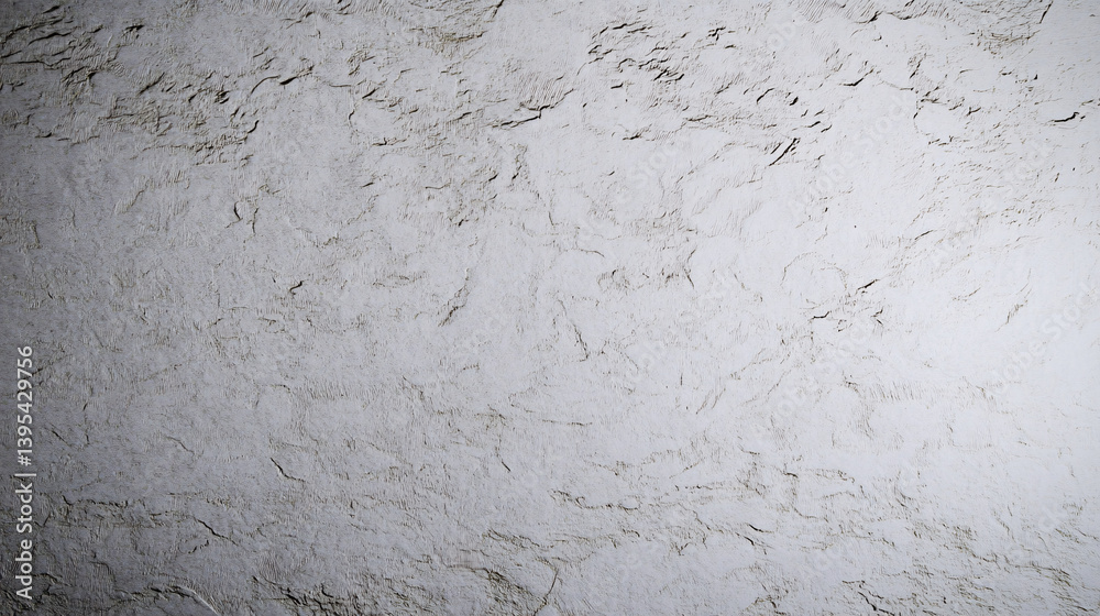 Fototapeta premium Textured white wall surface with rough finish, creating natural and rustic feel