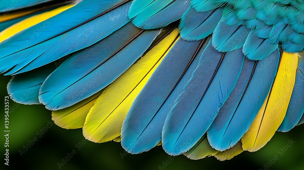 Fototapeta premium Vibrant Colorful Bird Feathers with Detailed Textures and Patterns