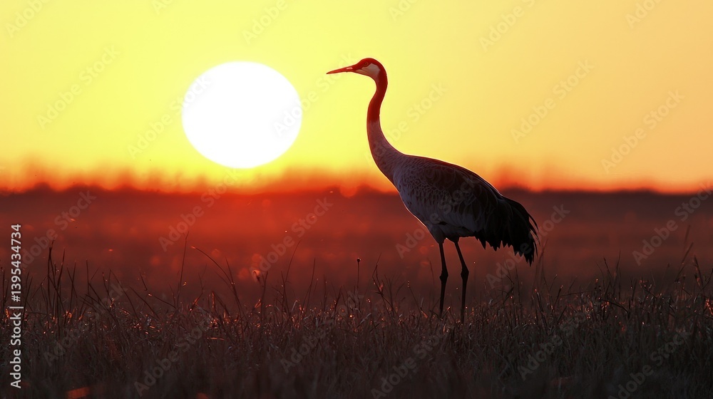 Fototapeta premium Crane at Sunrise