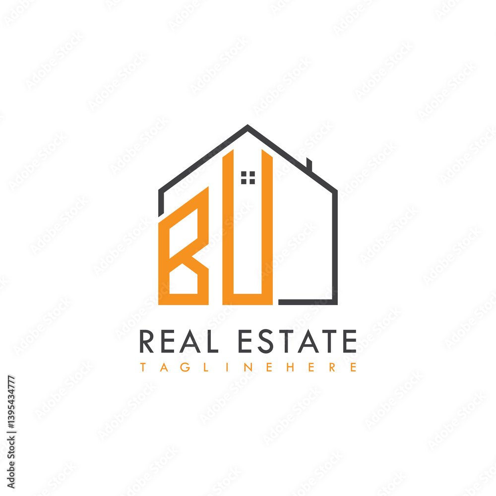 Fototapeta premium initial monogram logo for real estate With home shape creative design. 