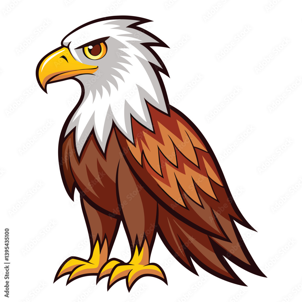 Fototapeta premium Eagle isolated clipart on white background