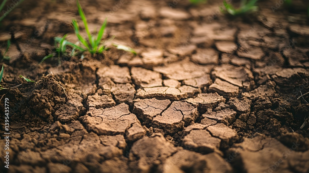 Fototapeta premium Closeup Dry Cracked Earth Soil Texture Background
