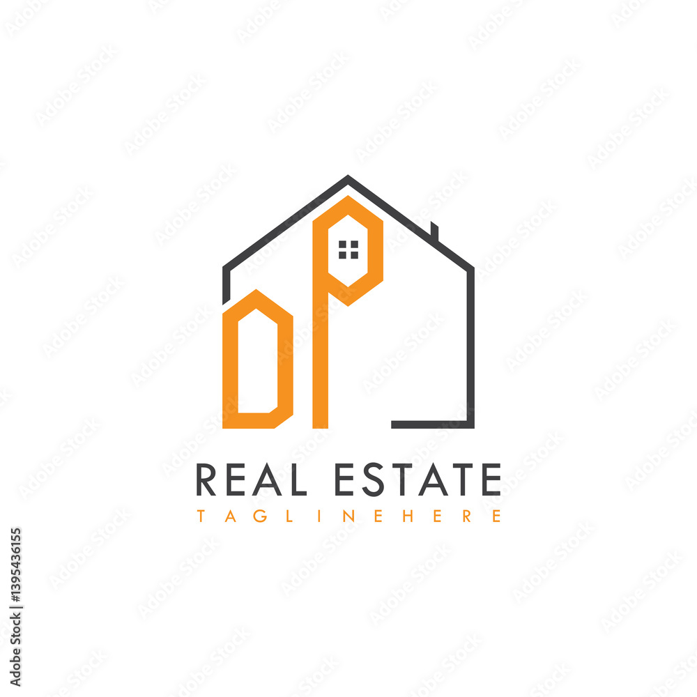 Fototapeta premium initial monogram logo for real estate With home shape creative design. 