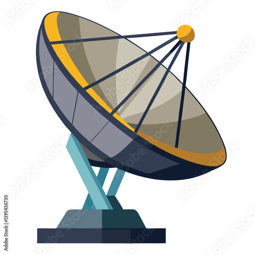 large-satellite-dish vactor image on-a-white-background