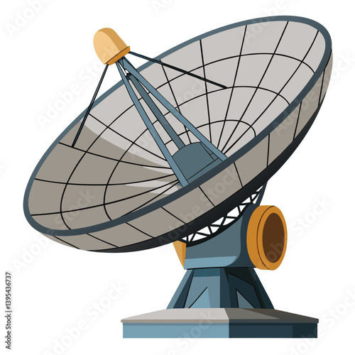 large-satellite-dish vactor image on-a-white-background