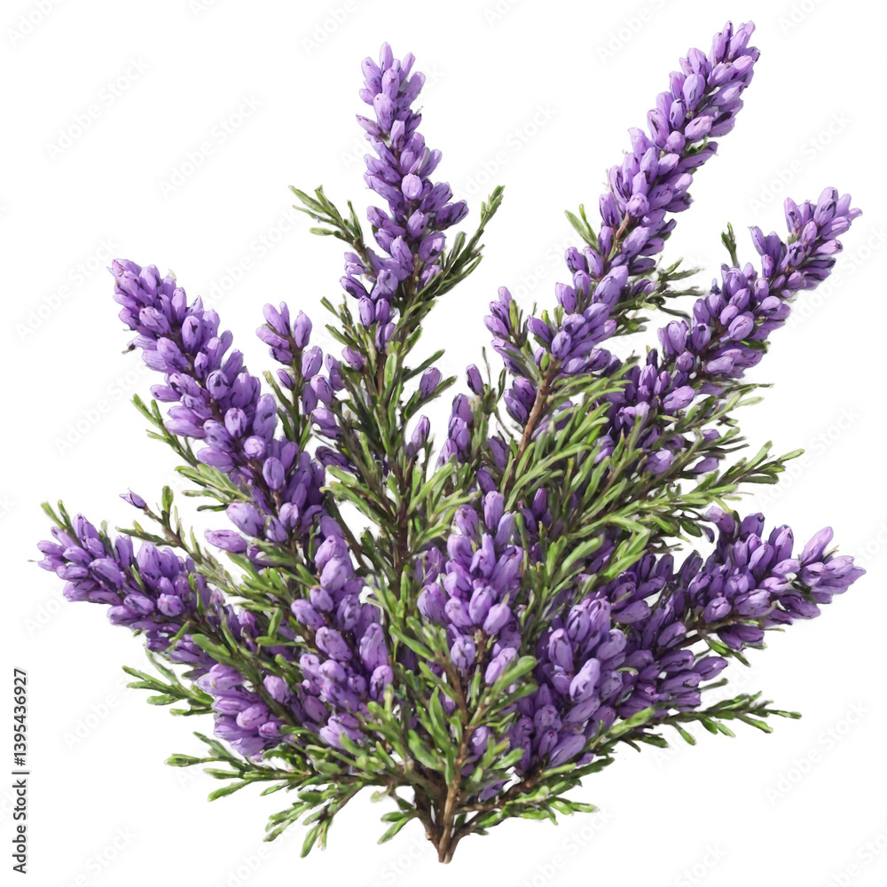 Obraz premium Purple heather patch 3d art illustration transparent background isolated png stock