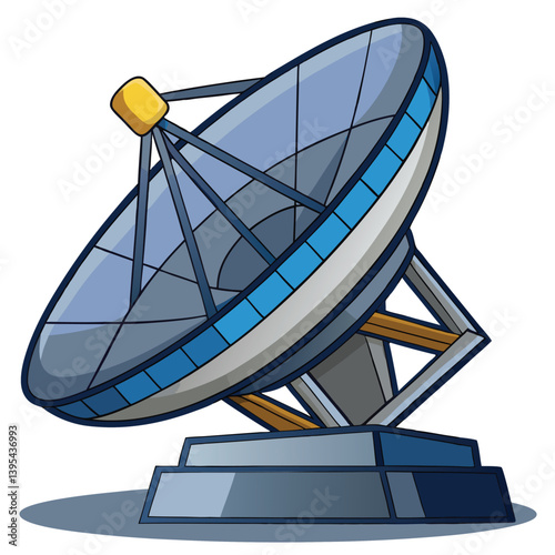 large-satellite-dish vactor image on-a-white-background