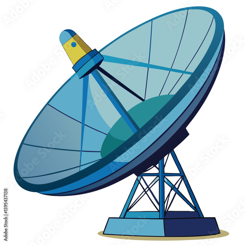 large-satellite-dish vactor image on-a-white-background