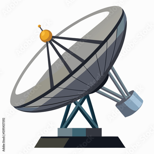 large-satellite-dish vactor image on-a-white-background