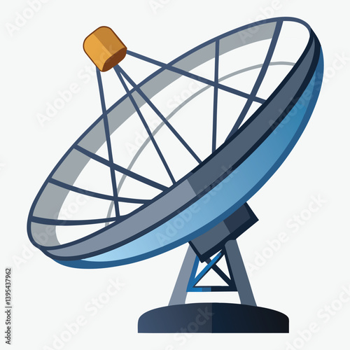 large-satellite-dish vactor image on-a-white-background