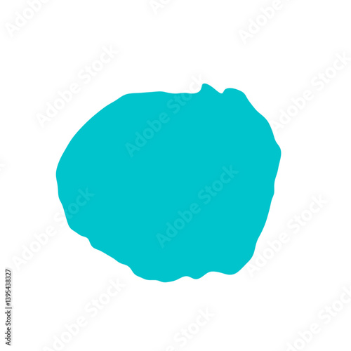 青の変形円形フレーム　グラフィック素材