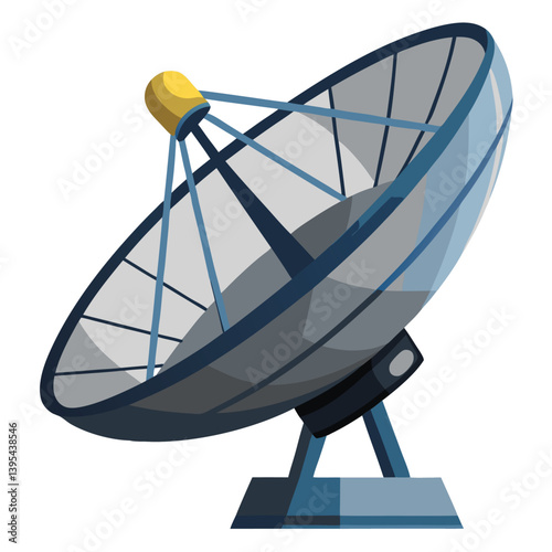 large-satellite-dish vactor image on-a-white-background