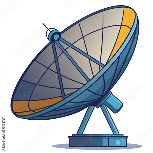 large-satellite-dish vactor image on-a-white-background