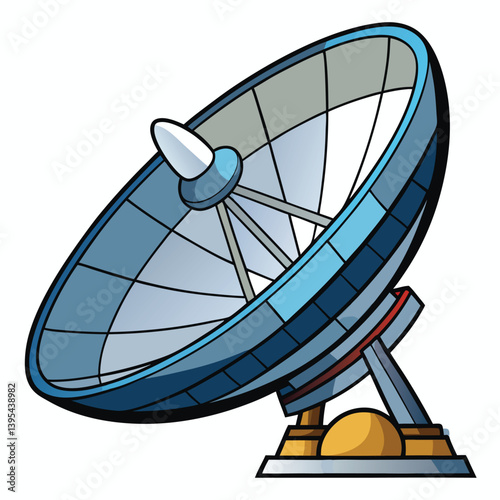 large-satellite-dish vactor image on-a-white-background
