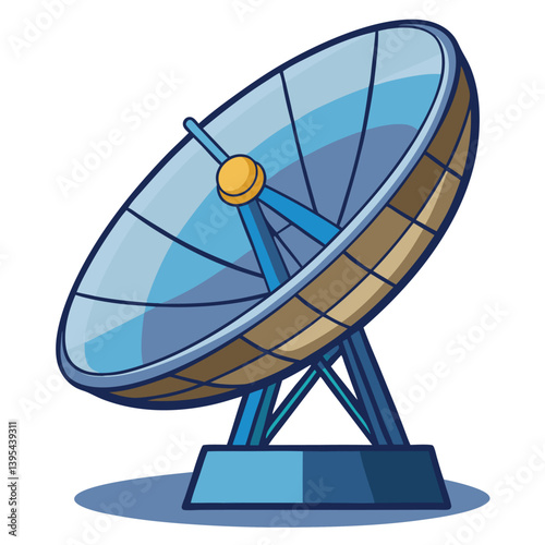 large-satellite-dish vactor image on-a-white-background