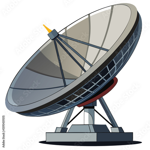 large-satellite-dish vactor image on-a-white-background