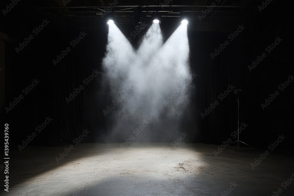 Fototapeta premium Empty stage lit by spotlights