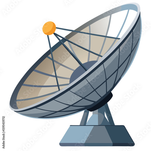 large-satellite-dish vactor image on-a-white-background