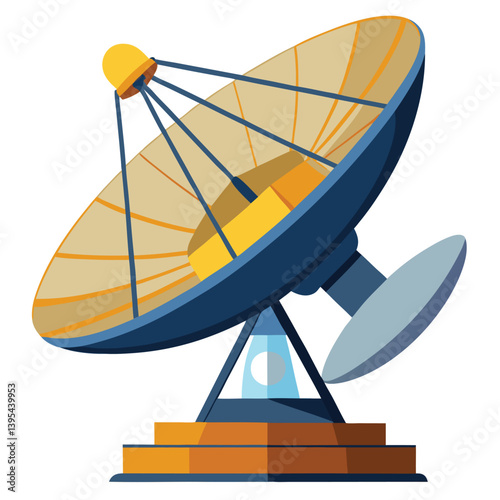 large-satellite-dish vactor image on-a-white-background