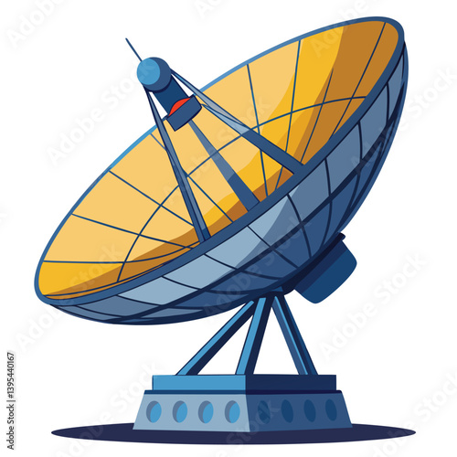large-satellite-dish vactor image on-a-white-background