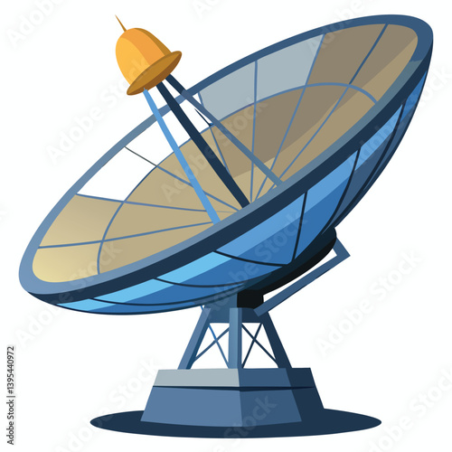 large-satellite-dish vactor image on-a-white-background