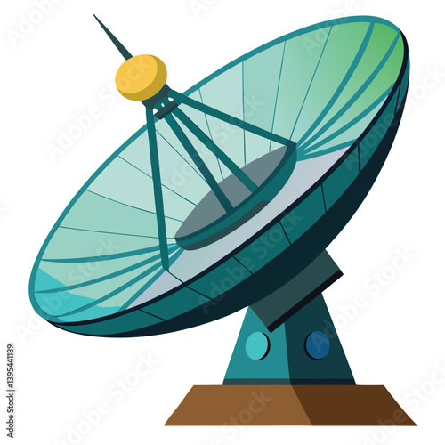 large-satellite-dish vactor image on-a-white-background