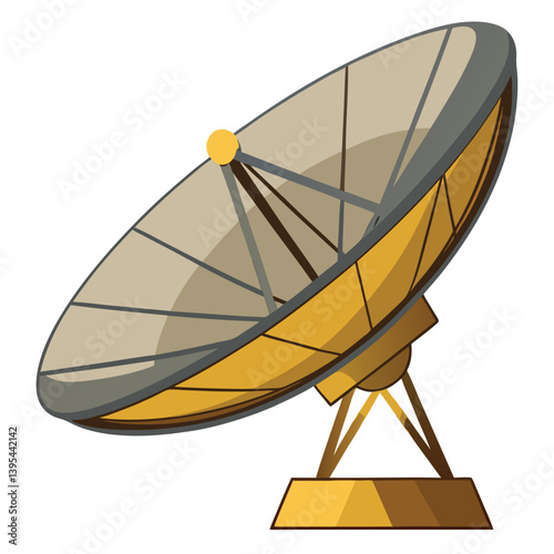 large-satellite-dish vactor image on-a-white-background