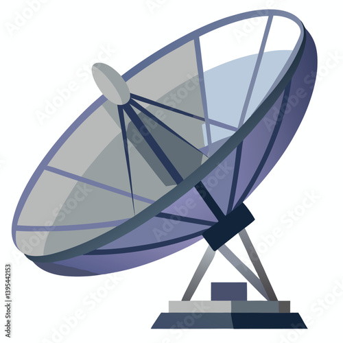 large-satellite-dish vactor image on-a-white-background