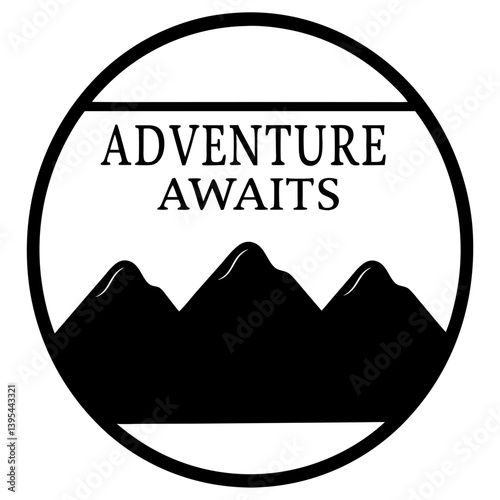 Adventure Awaits A Majestic Mountain Range Graphic Design
