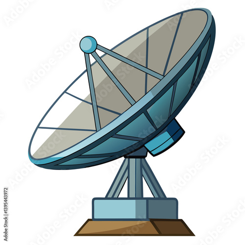 large-satellite-dish vactor image on-a-white-background