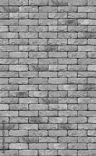 Wall of old gray brick. Vector illustration. Sketch for creativity.