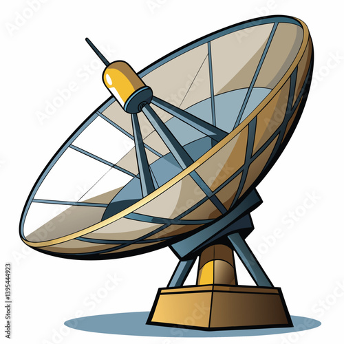 large-satellite-dish vactor image on-a-white-background