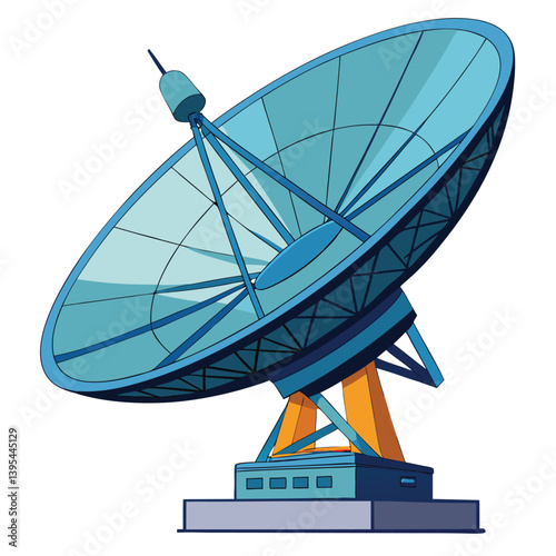 large-satellite-dish vactor image on-a-white-background