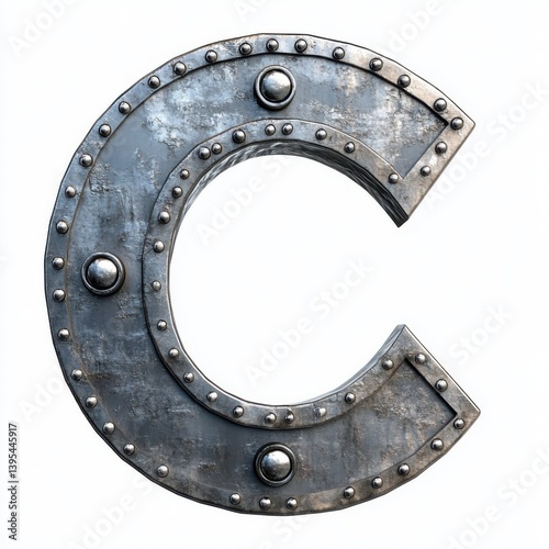 Industrial Steel Alphabet Letter C