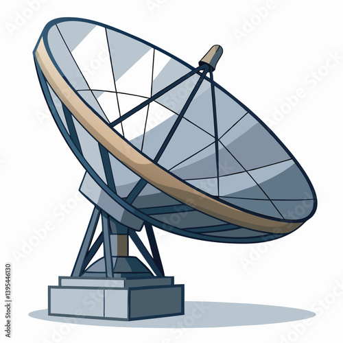 large-satellite-dish vactor image on-a-white-background