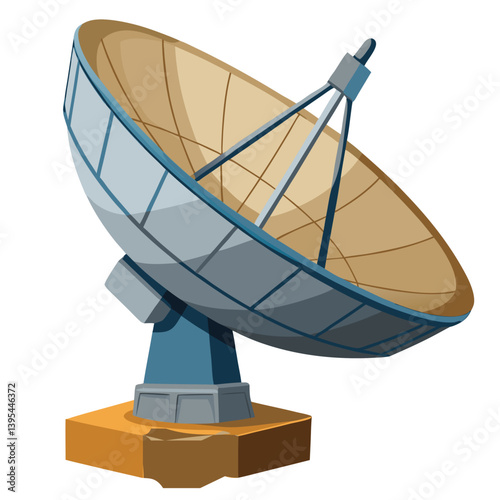 large-satellite-dish vactor image on-a-white-background